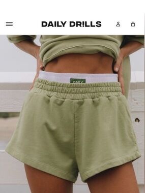 Daily Drills Boxer Super Shorts Matcha and White M/L NWOT